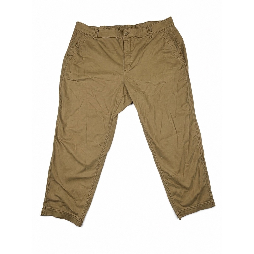 Old Navy Womens XXL High-Rise OG Chino Khaki Tan Straight Leg Ankle Pants